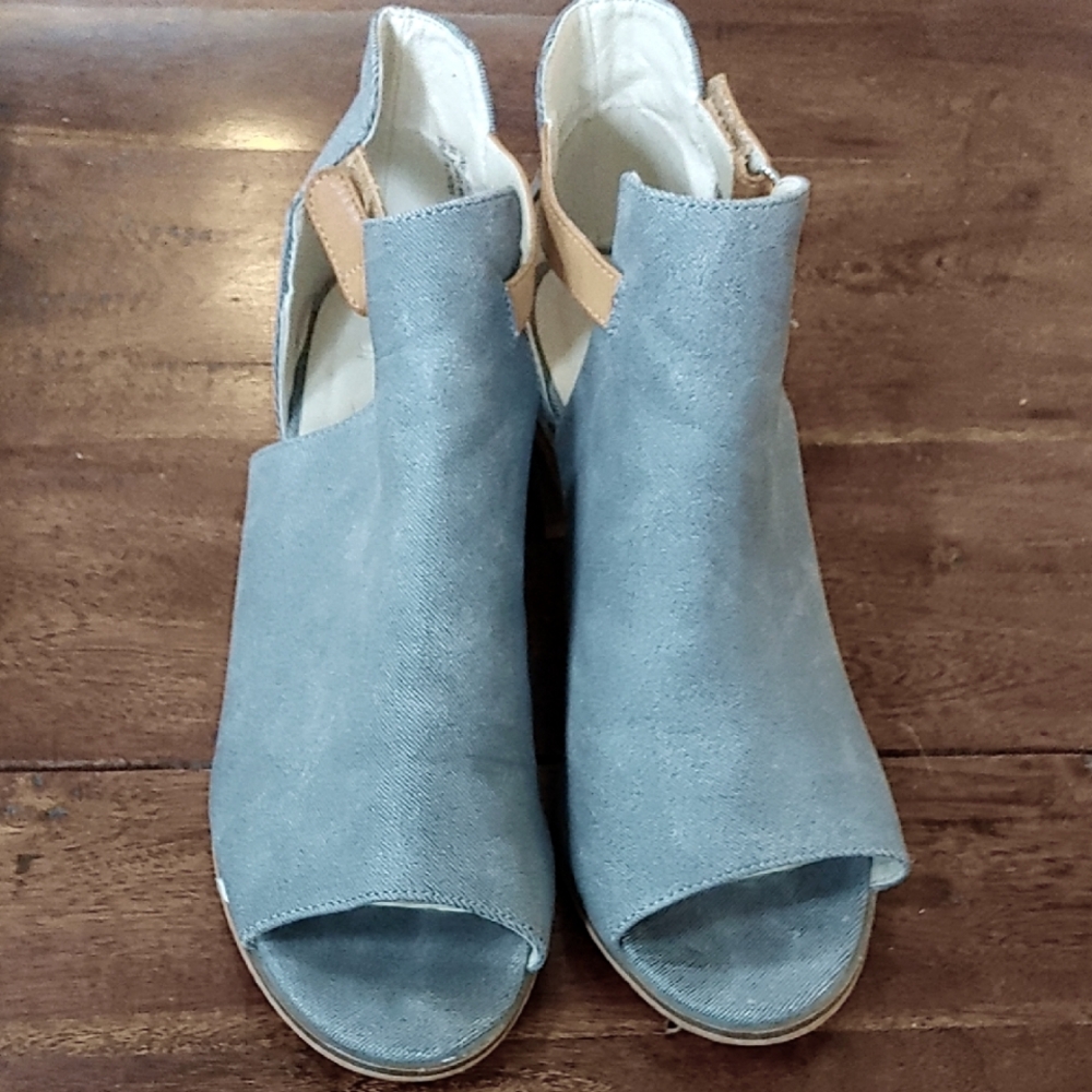 $5 START! Groove Women's Denim Blue Open-Toe Sandals ~ Size 10
